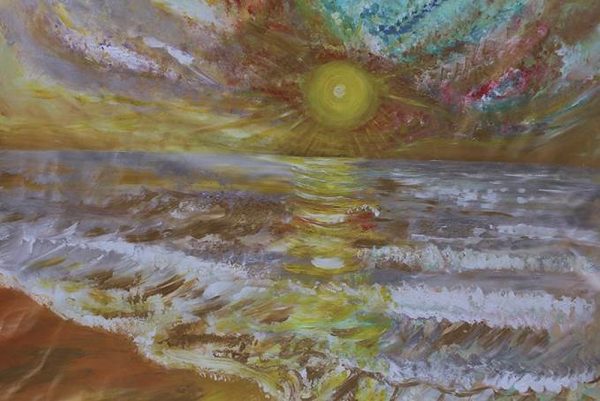 El reflejo del sol en el movimiento del agua
